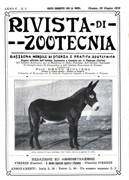 Rivista di zootecnia rassegna mensile di scienza e pratica zootecnica