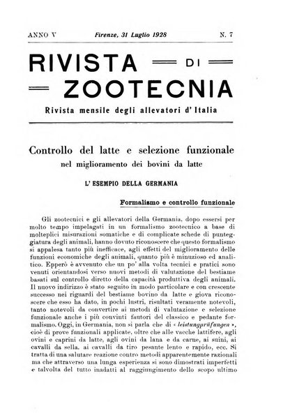 Rivista di zootecnia rassegna mensile di scienza e pratica zootecnica