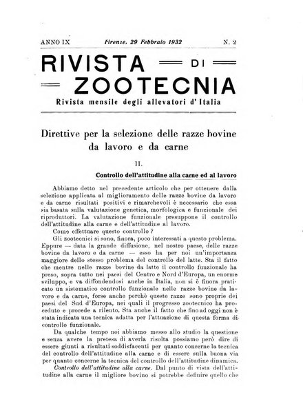 Rivista di zootecnia rassegna mensile di scienza e pratica zootecnica