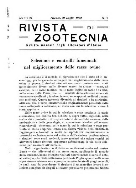 Rivista di zootecnia rassegna mensile di scienza e pratica zootecnica