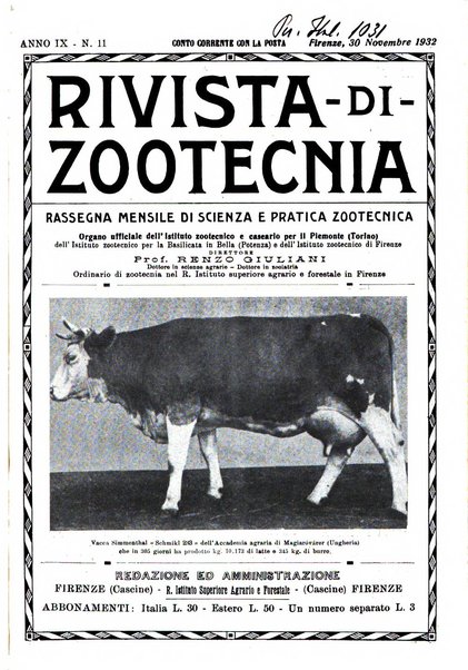 Rivista di zootecnia rassegna mensile di scienza e pratica zootecnica