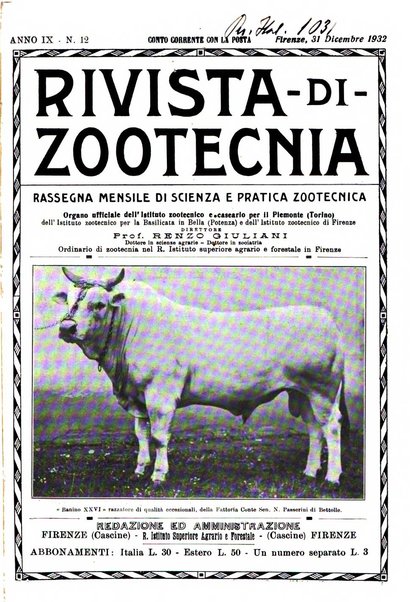 Rivista di zootecnia rassegna mensile di scienza e pratica zootecnica