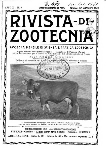 Rivista di zootecnia rassegna mensile di scienza e pratica zootecnica