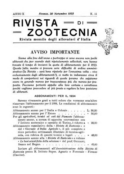 Rivista di zootecnia rassegna mensile di scienza e pratica zootecnica