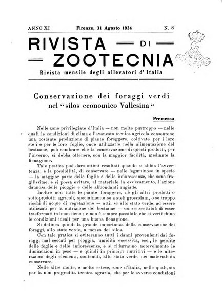 Rivista di zootecnia rassegna mensile di scienza e pratica zootecnica