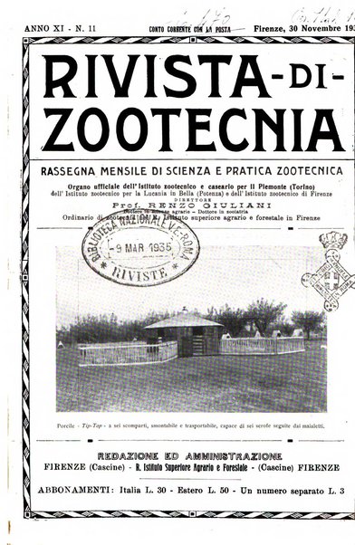 Rivista di zootecnia rassegna mensile di scienza e pratica zootecnica