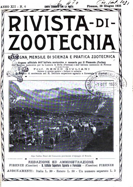 Rivista di zootecnia rassegna mensile di scienza e pratica zootecnica