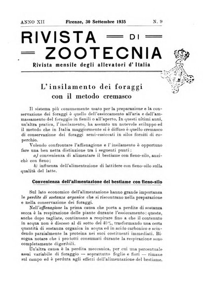 Rivista di zootecnia rassegna mensile di scienza e pratica zootecnica