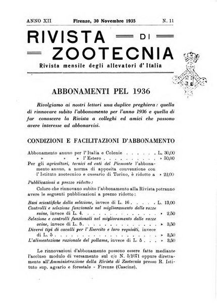 Rivista di zootecnia rassegna mensile di scienza e pratica zootecnica