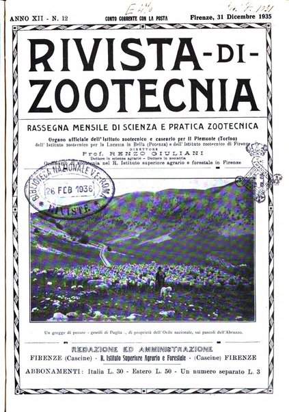 Rivista di zootecnia rassegna mensile di scienza e pratica zootecnica