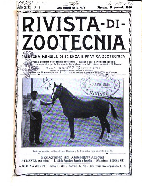 Rivista di zootecnia rassegna mensile di scienza e pratica zootecnica