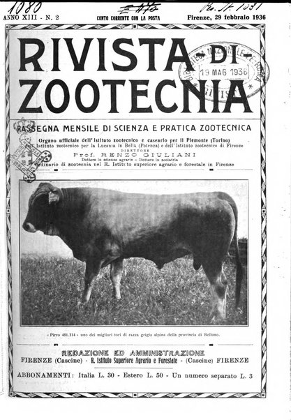 Rivista di zootecnia rassegna mensile di scienza e pratica zootecnica