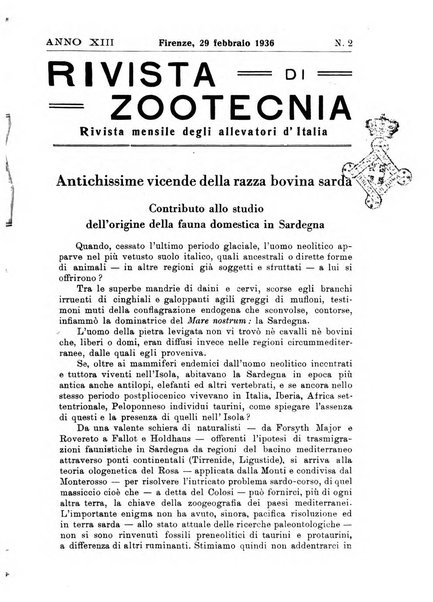 Rivista di zootecnia rassegna mensile di scienza e pratica zootecnica