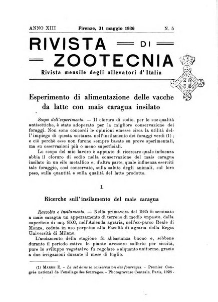 Rivista di zootecnia rassegna mensile di scienza e pratica zootecnica