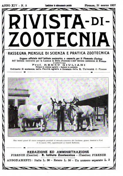 Rivista di zootecnia rassegna mensile di scienza e pratica zootecnica