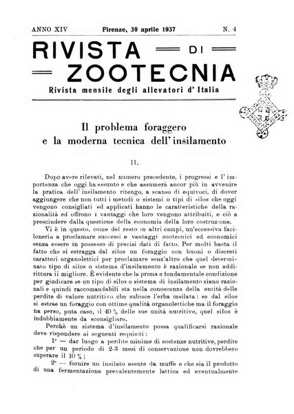 Rivista di zootecnia rassegna mensile di scienza e pratica zootecnica