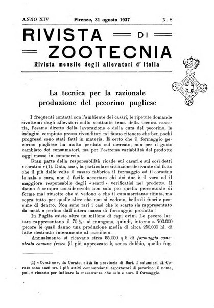 Rivista di zootecnia rassegna mensile di scienza e pratica zootecnica