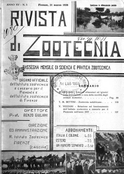 Rivista di zootecnia rassegna mensile di scienza e pratica zootecnica