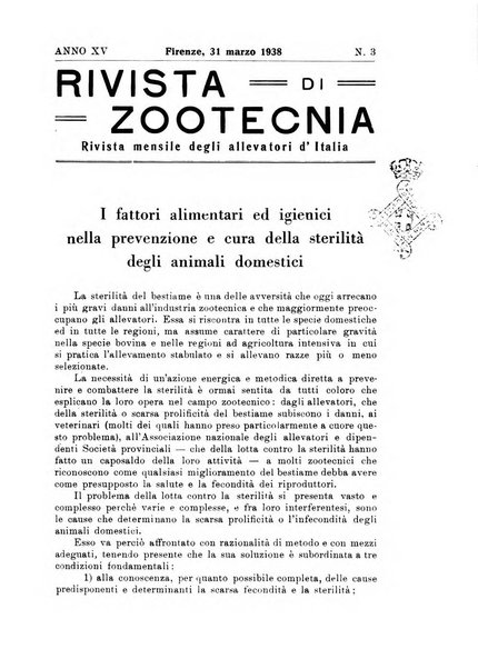 Rivista di zootecnia rassegna mensile di scienza e pratica zootecnica