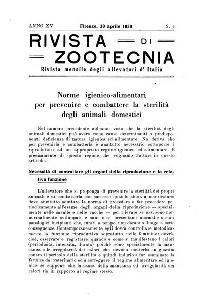 Rivista di zootecnia rassegna mensile di scienza e pratica zootecnica