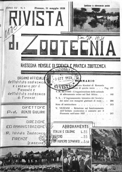 Rivista di zootecnia rassegna mensile di scienza e pratica zootecnica