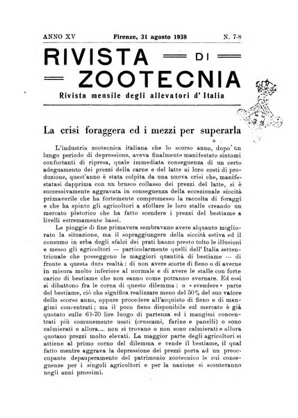 Rivista di zootecnia rassegna mensile di scienza e pratica zootecnica