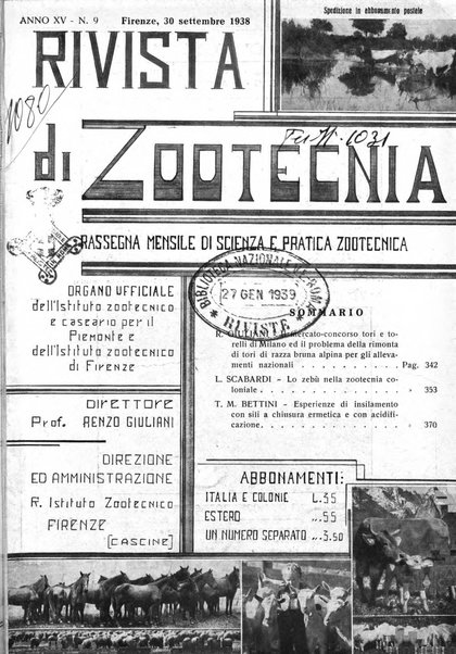 Rivista di zootecnia rassegna mensile di scienza e pratica zootecnica