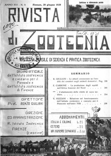 Rivista di zootecnia rassegna mensile di scienza e pratica zootecnica