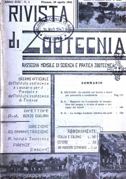 Rivista di zootecnia rassegna mensile di scienza e pratica zootecnica