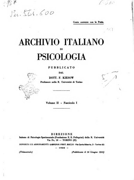 Archivio italiano di psicologia