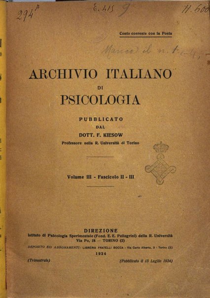 Archivio italiano di psicologia