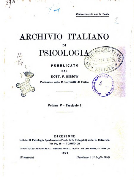 Archivio italiano di psicologia