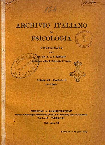 Archivio italiano di psicologia