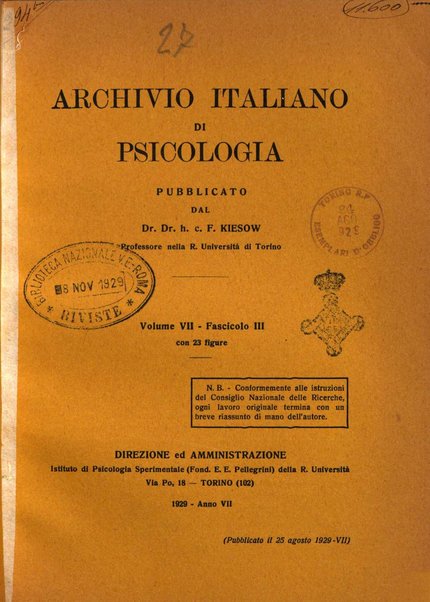 Archivio italiano di psicologia