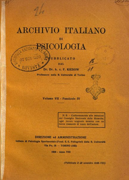 Archivio italiano di psicologia