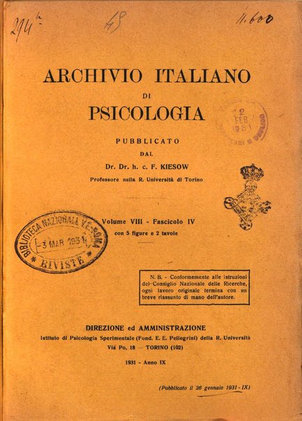 Archivio italiano di psicologia