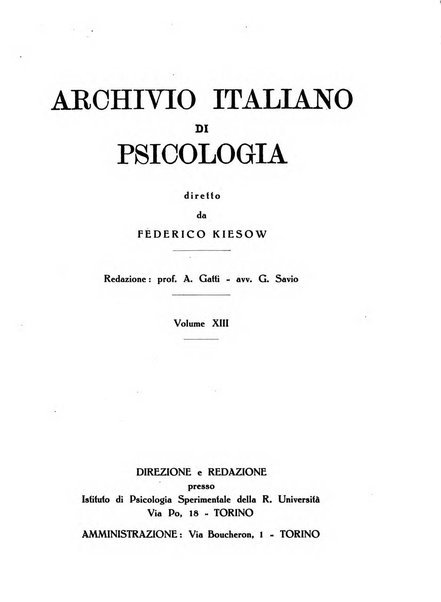 Archivio italiano di psicologia