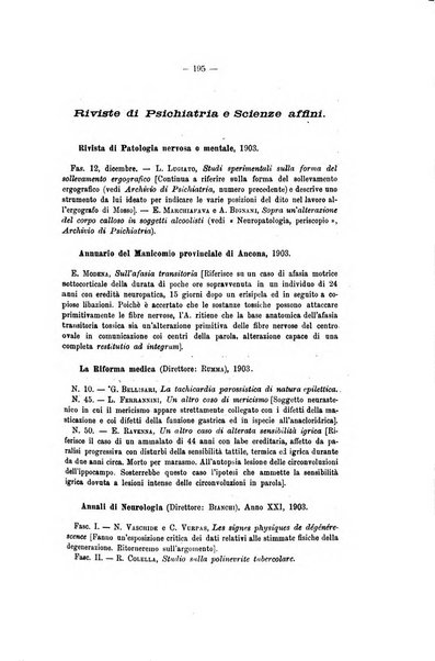 Archivio di psichiatria, neuropatologia, antropologia criminale e medicina legale