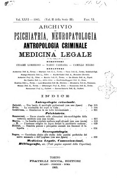 Archivio di psichiatria, neuropatologia, antropologia criminale e medicina legale