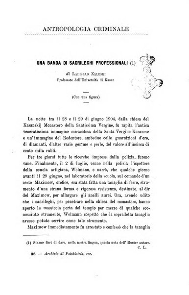 Archivio di psichiatria, neuropatologia, antropologia criminale e medicina legale