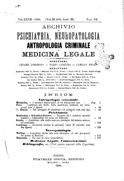 Archivio di psichiatria, neuropatologia, antropologia criminale e medicina legale