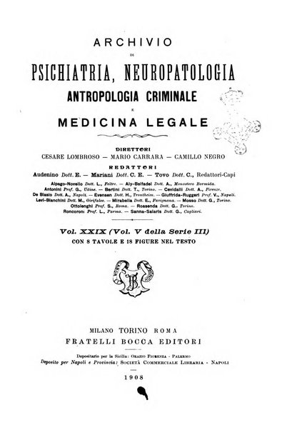 Archivio di psichiatria, neuropatologia, antropologia criminale e medicina legale