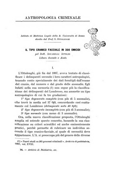 Archivio di psichiatria, neuropatologia, antropologia criminale e medicina legale