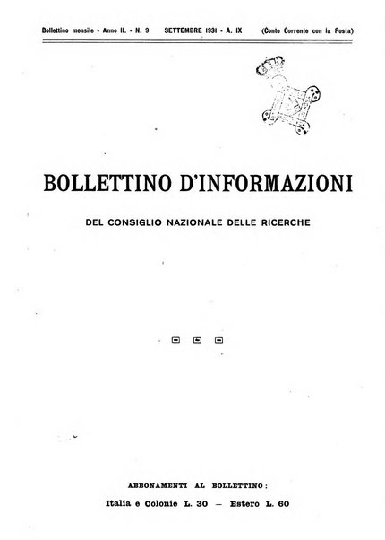 Bollettino d'informazioni del Consiglio nazionale delle ricerche