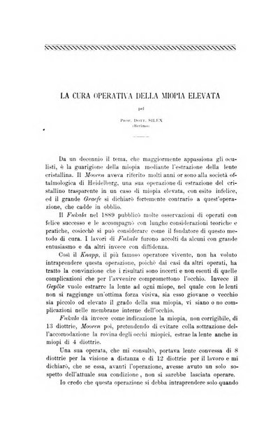 La Clinica oculistica periodico mensile per i medici pratici