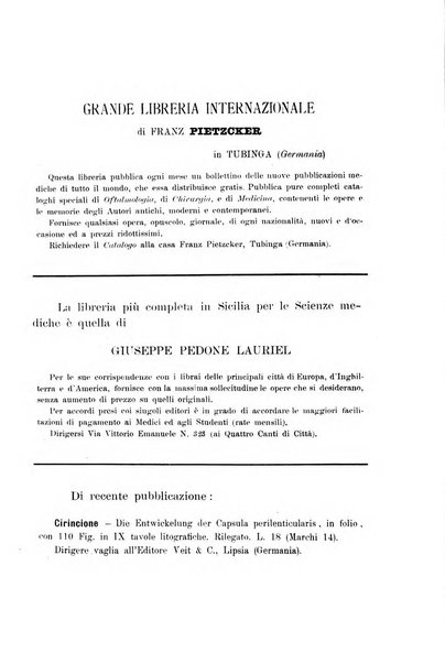 La Clinica oculistica periodico mensile per i medici pratici