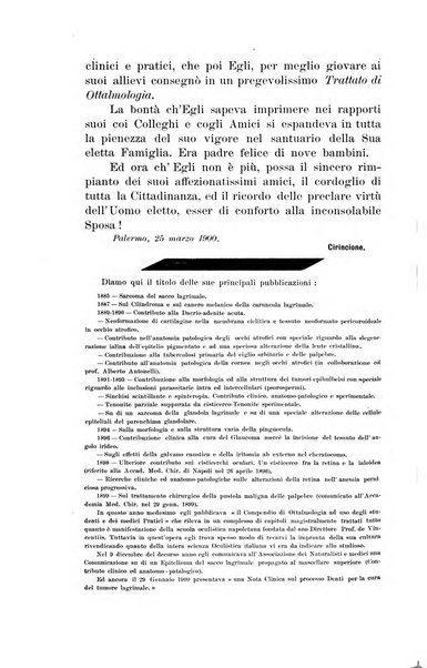 La Clinica oculistica periodico mensile per i medici pratici