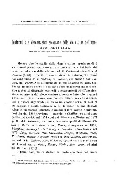 La Clinica oculistica periodico mensile per i medici pratici