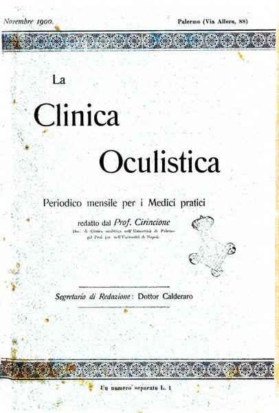 La Clinica oculistica periodico mensile per i medici pratici