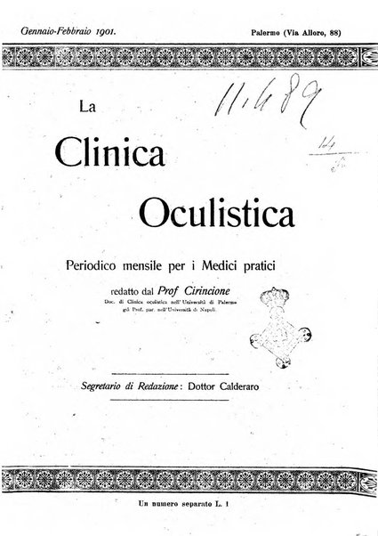 La Clinica oculistica periodico mensile per i medici pratici